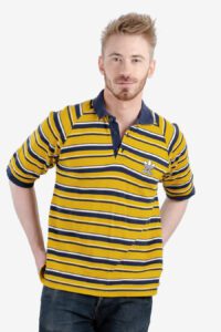 Vintage Adidas striped polo shirt