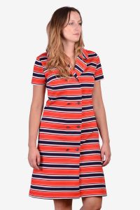Vintage 1970's button through shift dress