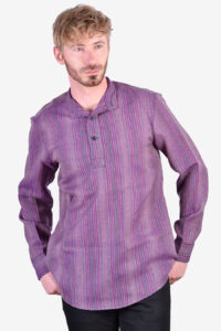 Vintage collarless polo shirt