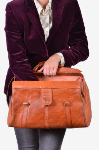 Vintage small leather holdall bag