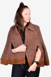 Vintage tweed shawl cape