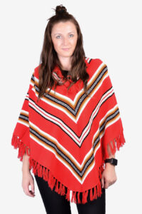 Vintage striped poncho