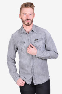 Vintage Wrangler grey denim shirt