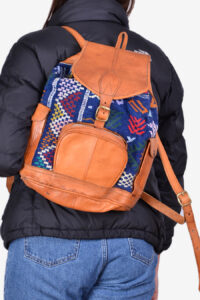 Vintage leather Aztec rucksack