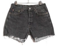 Vintage Levi's 501 faded black denim shorts