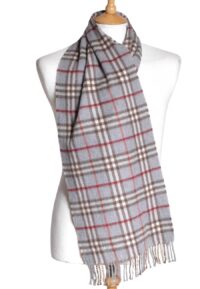 Vintage Burberrys grey nova check scarf