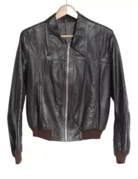 Vintage brown leather bomber jacket