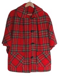 Vintage tartan cape coat