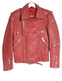 Vintage red leather biker jacket