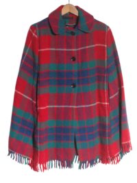 1970s plaid wool cape