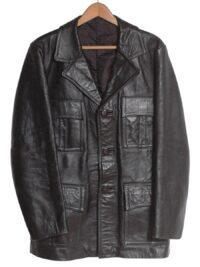 Vintage 1970s black leather jacket