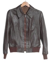 Women's 1970s leather bomber jacket