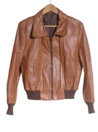 Vintage 1970s leather bomber jacket